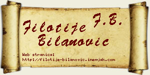 Filotije Bilanović vizit kartica